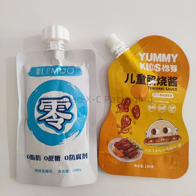 コーナーまたはトップスプウート再利用可能なノズルを持つパーソナライズド印刷スタンドアップバッグ