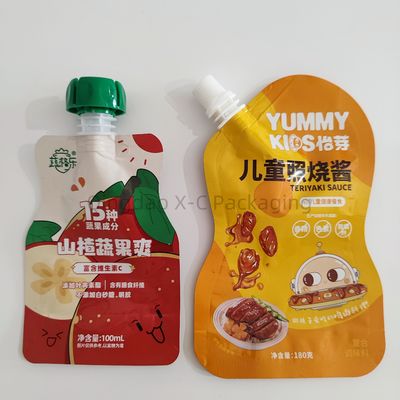 食品包装のためのOEM形印刷プラスチック袋 輝くラミネートジッパー スタンドアップポック