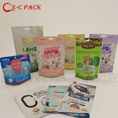 窓 リサイクル可能なプラスチック ペットフード 包装 ザイプ付き アルミ製 スタンドアップバッグ