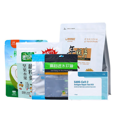 スタンドアップバッグ フラットボトム アルミホイル ゴールド カラー スタンプ 紫外線 印刷 食品 マイラー スタンドアップ プラスチック ポケット
